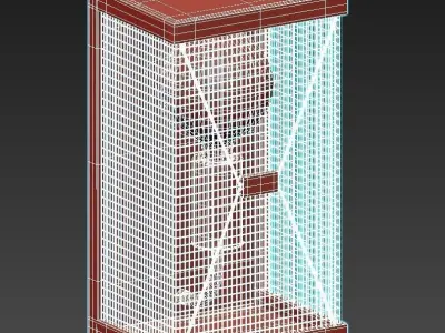 favourite caged wall light with bulb inside 3D model