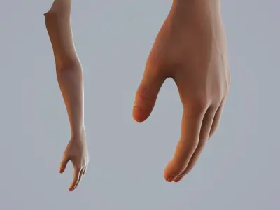 FPS dark skin hand 3D model