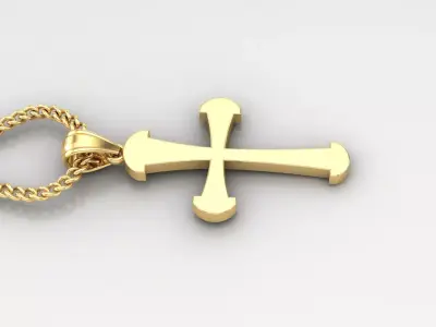 Light Gold 18K Cross Pendant 1CP050 3D print model purchase