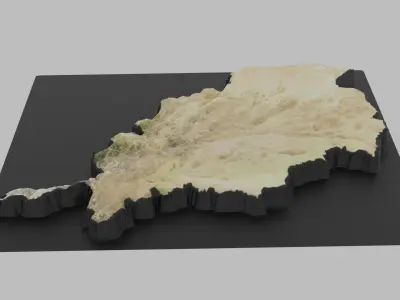 Afghanistan Map Low-poly 3D model