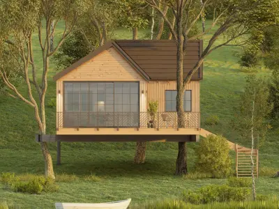 Treehouse scene Lumion12  archicad  sketchup 3D model