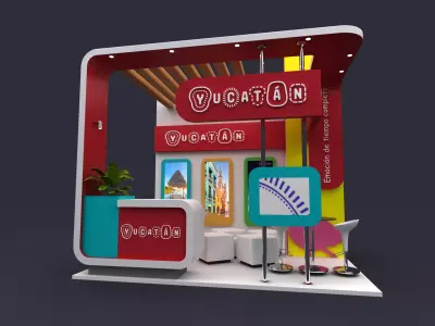 Vibrant Yucatan booth 3x4 3D model