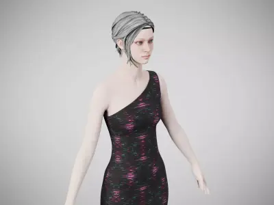 Dress 19 Light Burst Static Low-poly 3D model