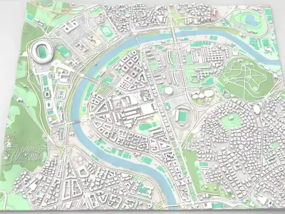 Cityscape Rome Italy 3D model