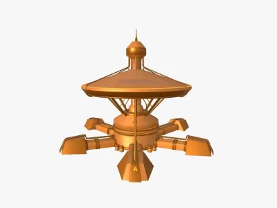 SciFi Facility C04 Orange - Sci Fi Exterior Design Low-poly 3D model