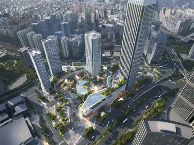 Futuristic Mixed-Use Cityscape Complex 3D model