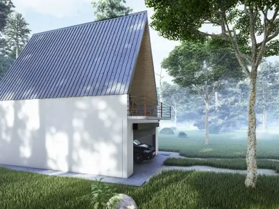 A-Frame House Garage 3D Model Architectural Visualization  3D model