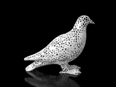 Dove Voronoi Low-poly 3D model