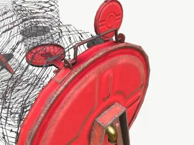 barbed wire Low-poly 3D model