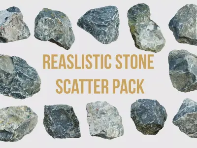 Realistic Stone Scatter Pack 3D model