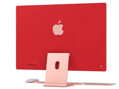 Apple iMac 24 inch 2021 Pink Low-poly 3D model