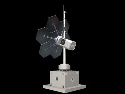 Space Solar Energy System Low-poly 3D model