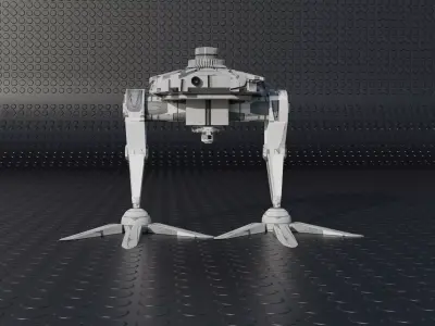 Royalty-Free License battle robot Low-poly 3D model