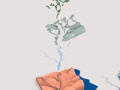 Abstract Low Poly Landscape Tile 3D model