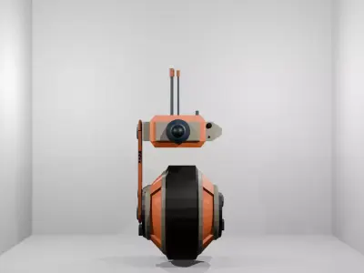 Futuristic Sci-Fi Robot Drone Low-poly 3D model