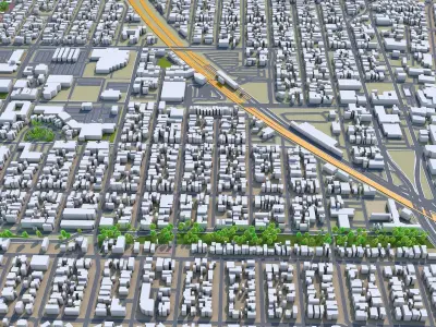 Richmond California USA 25km Low-poly 3D model