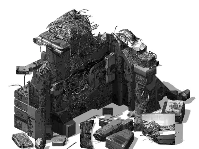 Space - Damaged Wall 04 3D model