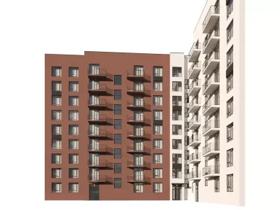 Apartment residental building 3D model