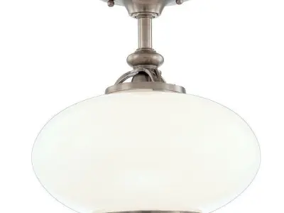 Monica 1 - Light Simple Globe Semi Flush Mount - 3 Colour Low-poly 3D model