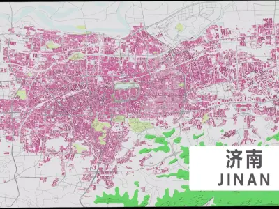 Jinan  City urban planning maquett  building Terrain 3D model