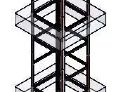 LIFT STRCTURE 1740 X 1480 MM TWO FLOOR FOR GLASS SUPPORT  3D model