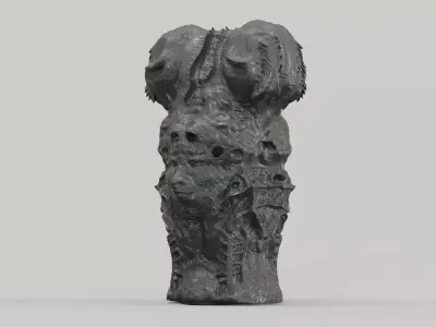 Biomorphic Horror Totem Stl statue figurine  3D print model