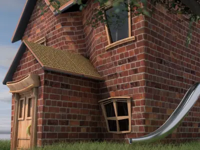 House with garden 3D model