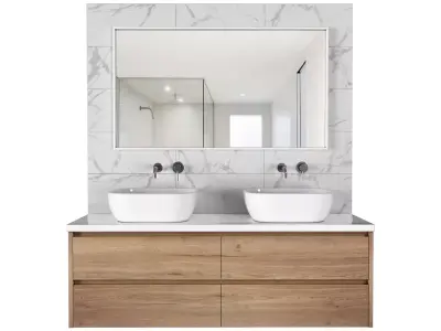 Bathroom furniture Vanity Cabinet with washbasins 3D model