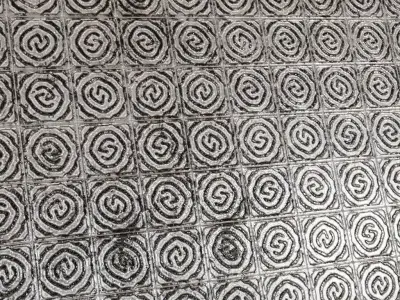 Rustic Etched Stone Swirl Pattern Tiles PBR Seamless Texture