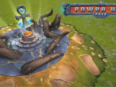 Power-Ups Pack Low Poly Low-poly 3D model