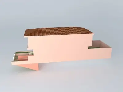 Orange house architecture Free 3D model
