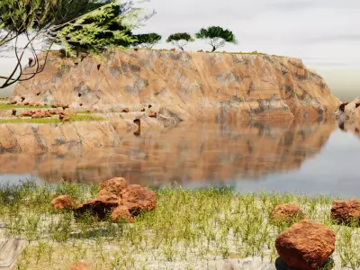 lake mountain high day 3D model