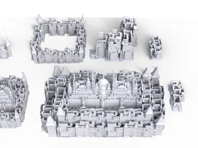High Elf City Massive structures Kit bash Set 3D model