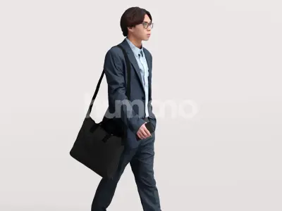 Human business man - walking working office street -4151-40 3D model