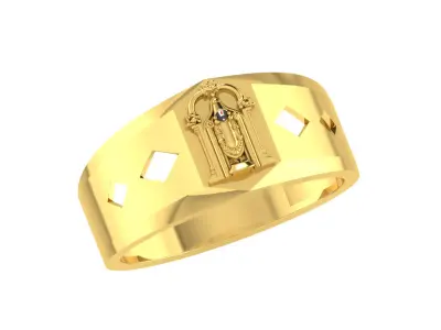 Light Weight Gold Diamond Rings-ZA RN 842 3D print model