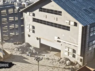 Industrial Factory Low-poly 3D model