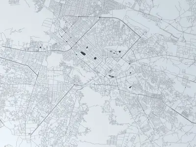 Kabul Road Network and Streets 3D model