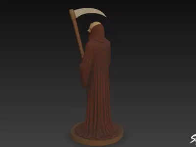 Grim Reaper Statue Heaven Gaze Pose Low-poly 3D model