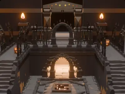 Emberfall Dungeon Low-poly 3D model