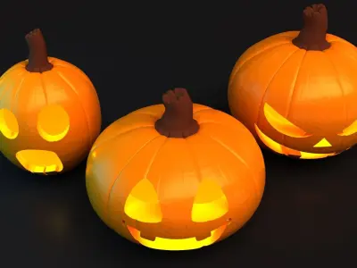 Halloween Pumpkins 3D model