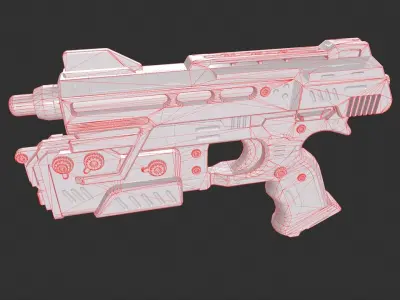 Sci-fi Plasma Sidearm Low-poly 3D model