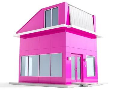 Vibrant Pink House model pack Low-poly 3D model