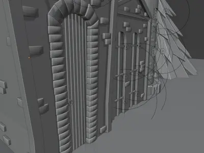 Night castle scene Free 3D model