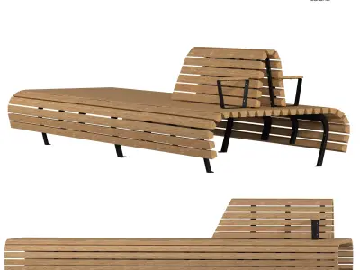 Nola Bench   Modern Urban Outdoor Seating Low-poly 3D model