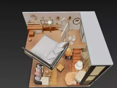 Detailed Cabin 3D Model 3D model