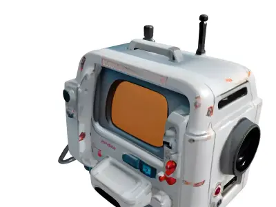 Rugged SciFi Medical Diagnostic Device Low-poly 3D model