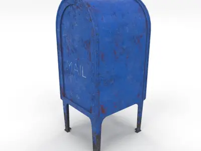 Mailbox Lowpoly Weathered PBR Low-poly 3D model