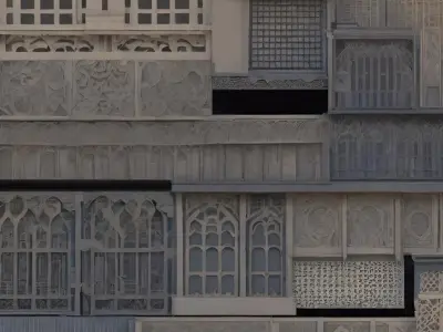 AI rendered sci-fi gothic architecture texture set 1 - 100 items 3D model