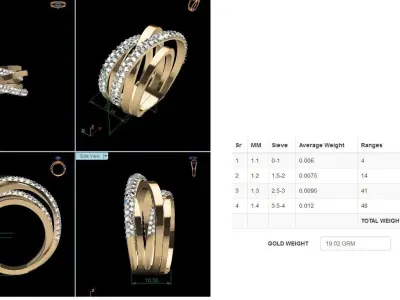 Women Ring 3D print model 54