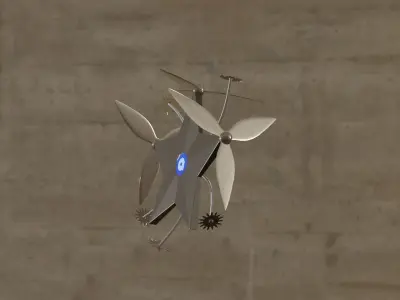 Star robot Low-poly 3D model